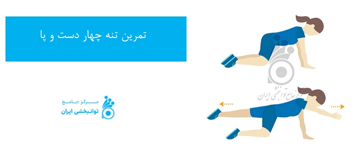 کاردرمانی سکته مغزی تمرین تنه چهار دست و پا