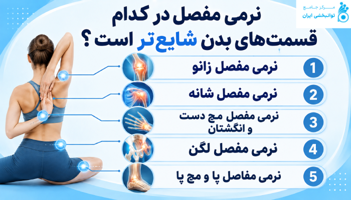نرمی مفصل در کدام قسمتهای بدن شایعتر است؟